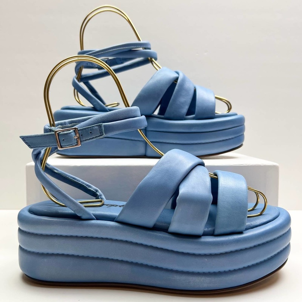FREE PEOPLE Women's Carnival Cobalt Blue HARPER Flatform Sandals size US 9